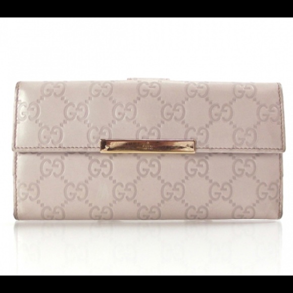 Gucci Handbags - Gucci Guccissima Continental Creme Flap Wallet
